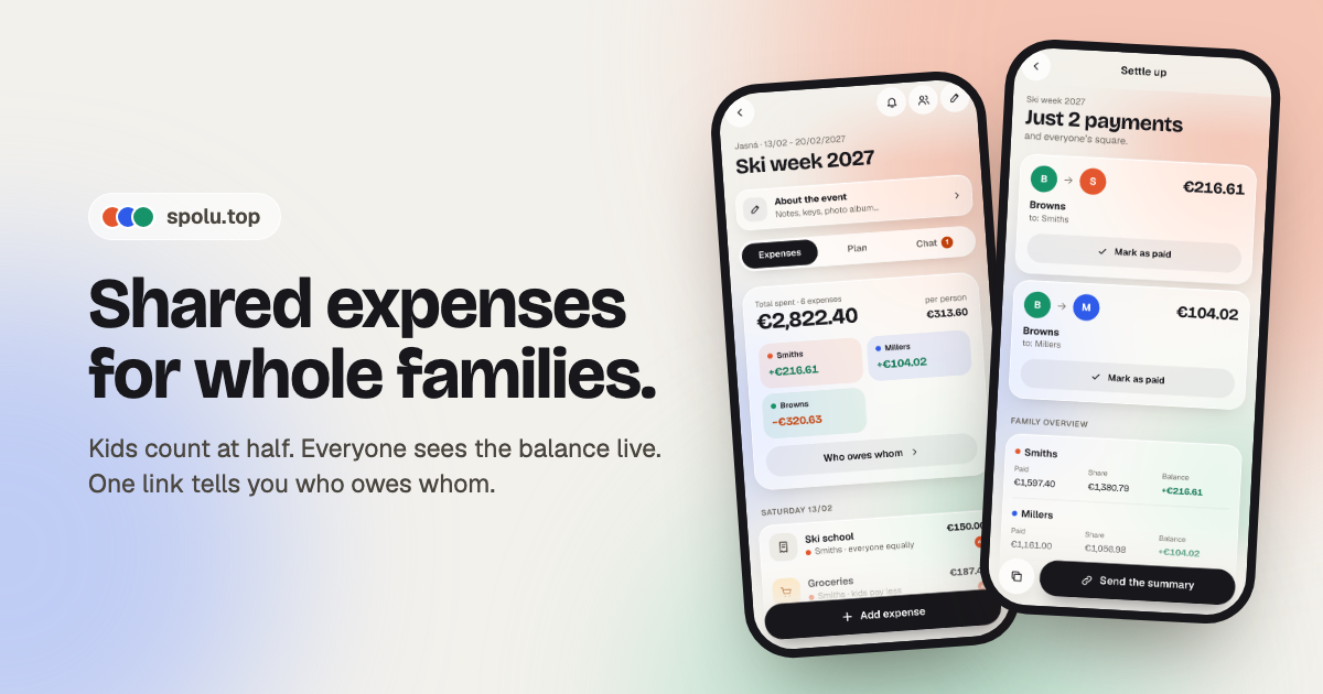 Spolu - shared expenses for whole families