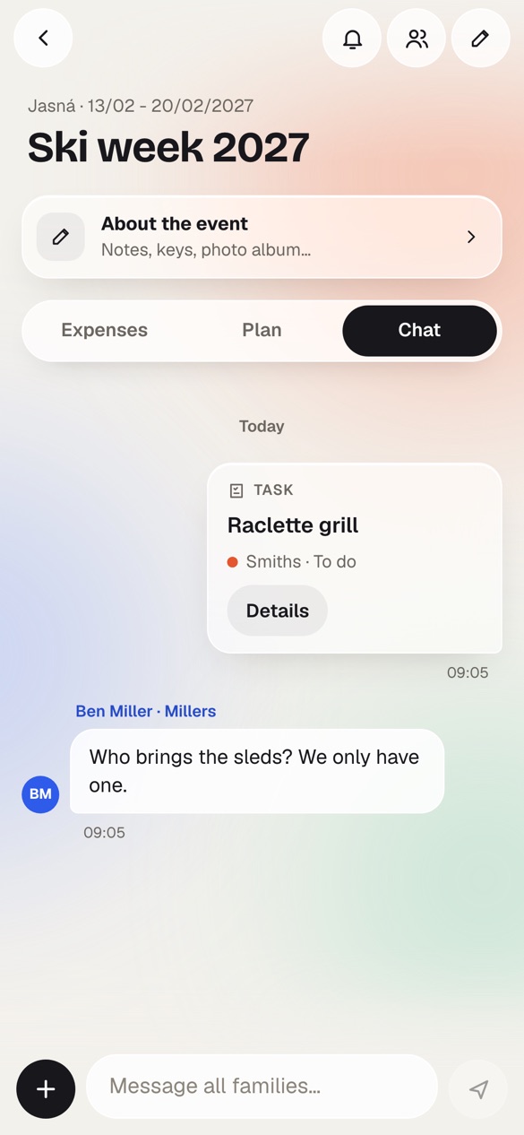 Shared chat for all families